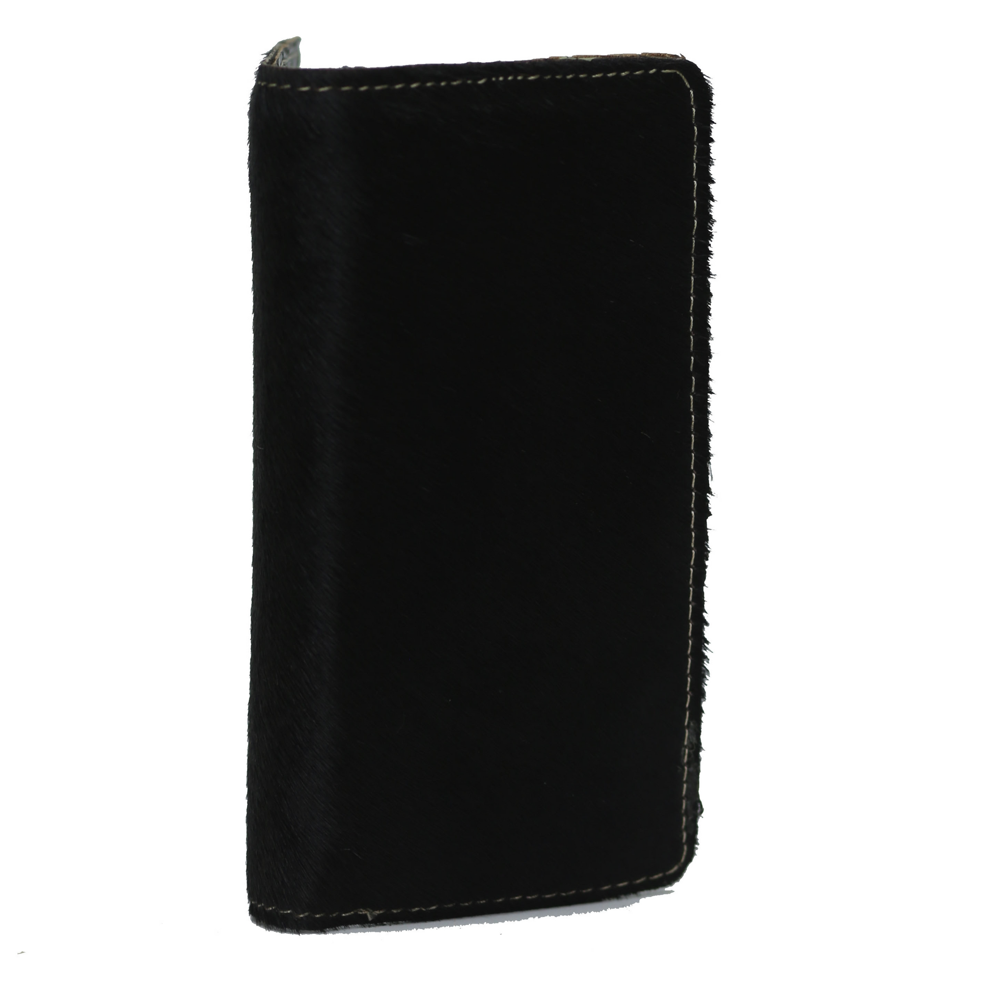 Black Hair-On zipper Wallet