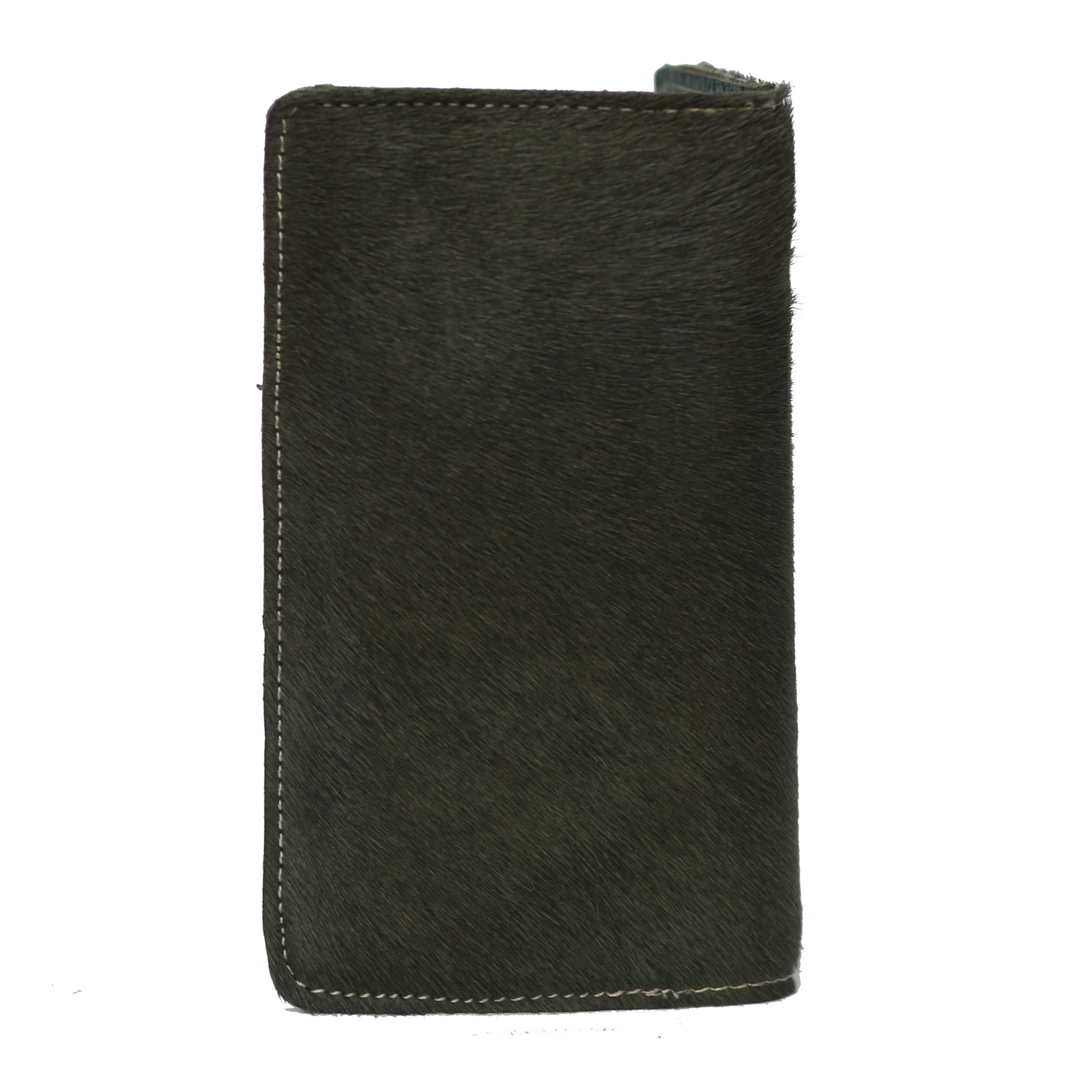 Grey Hair-On zipper Wallet