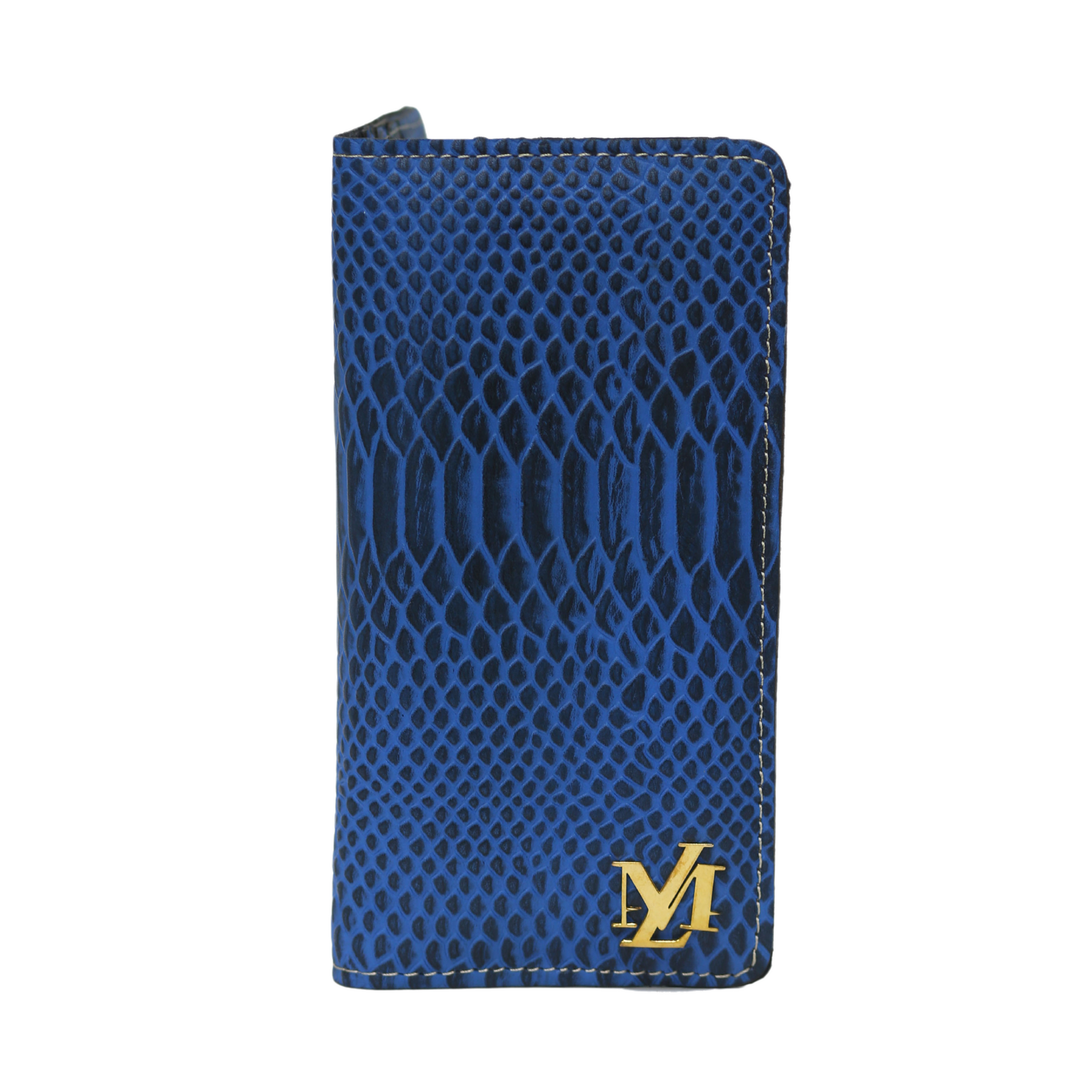 Blue Textured zipper Wallet