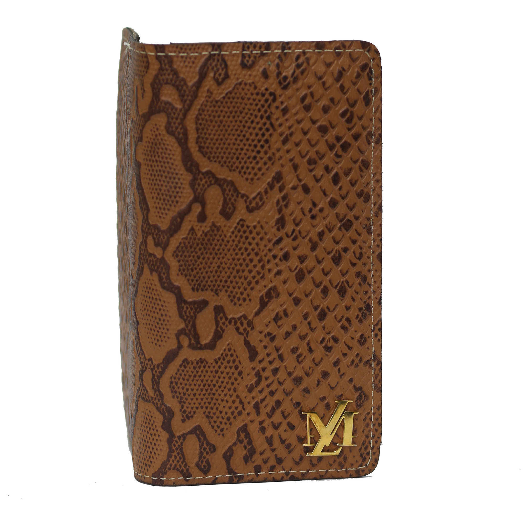 Brown Textured zipper Wallet