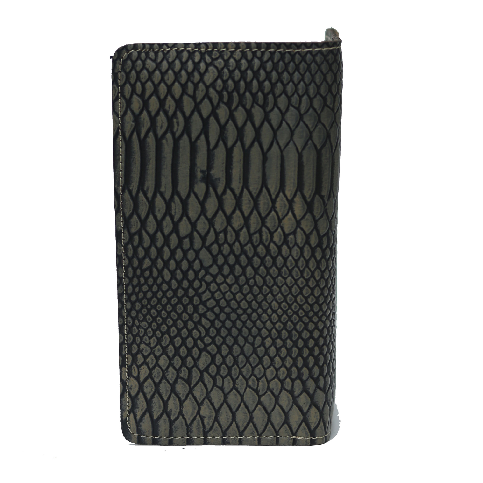 Dark Grey Textured zipper Wallet