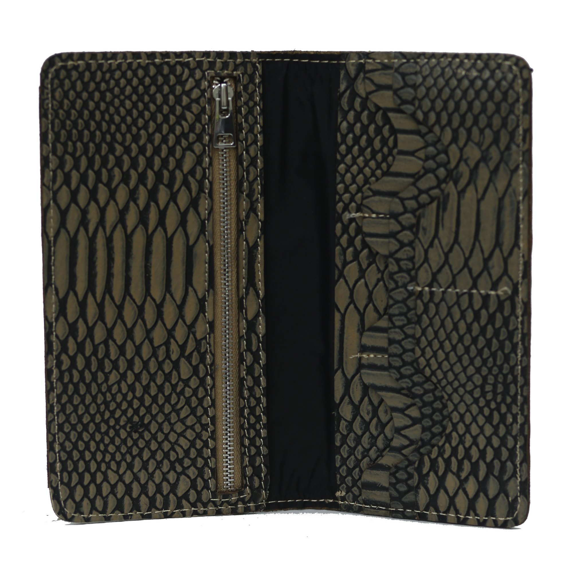 Dark Grey Textured zipper Wallet