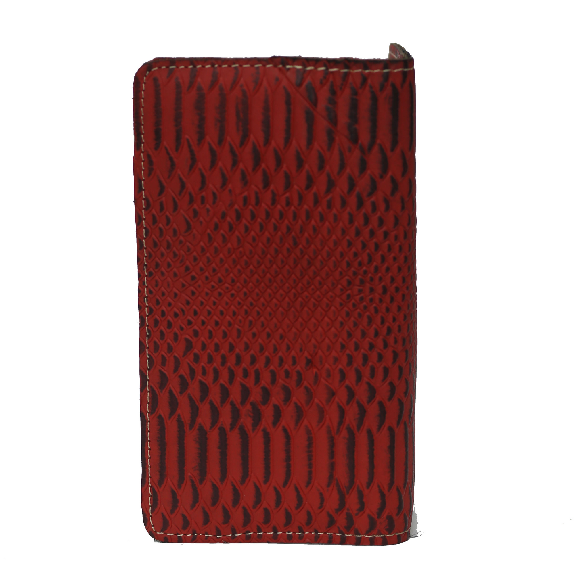 Dark Red Textured zipper Wallet