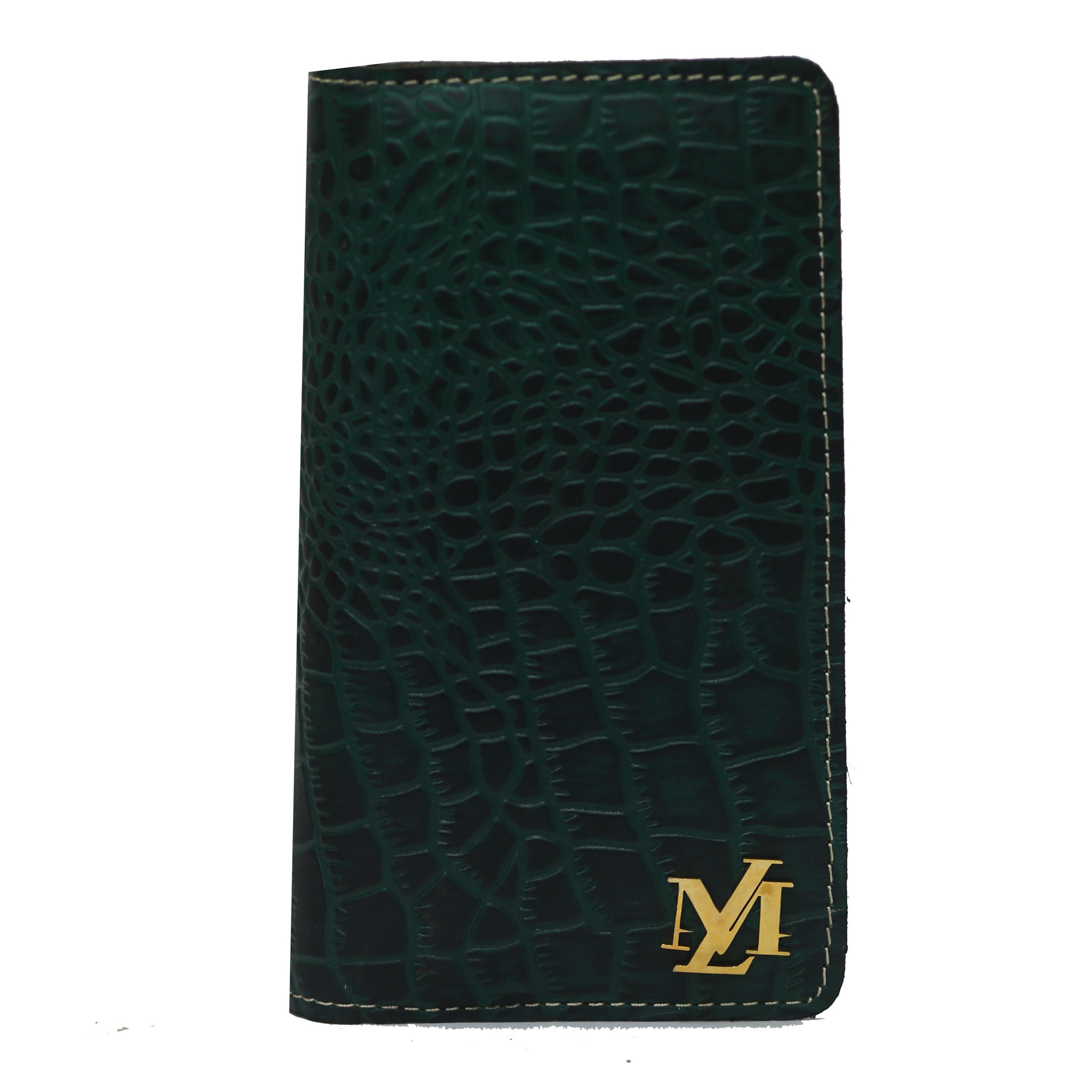 Green Textured zipper Wallet