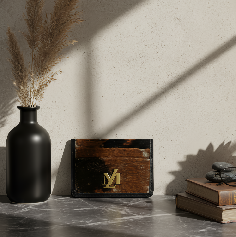 Antique Buff Hairon Card Holder
