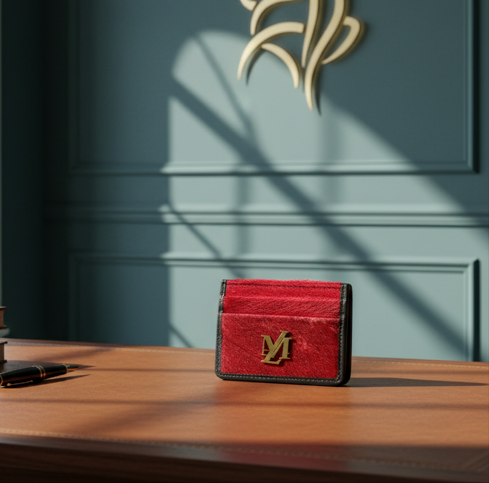 Red Hairon Card Holder