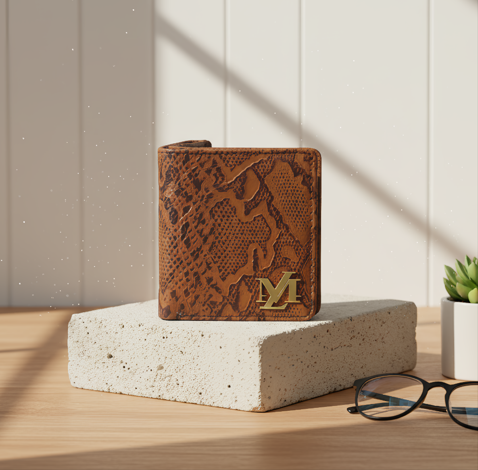 Python Mini Wallet Conic with Black Waxed