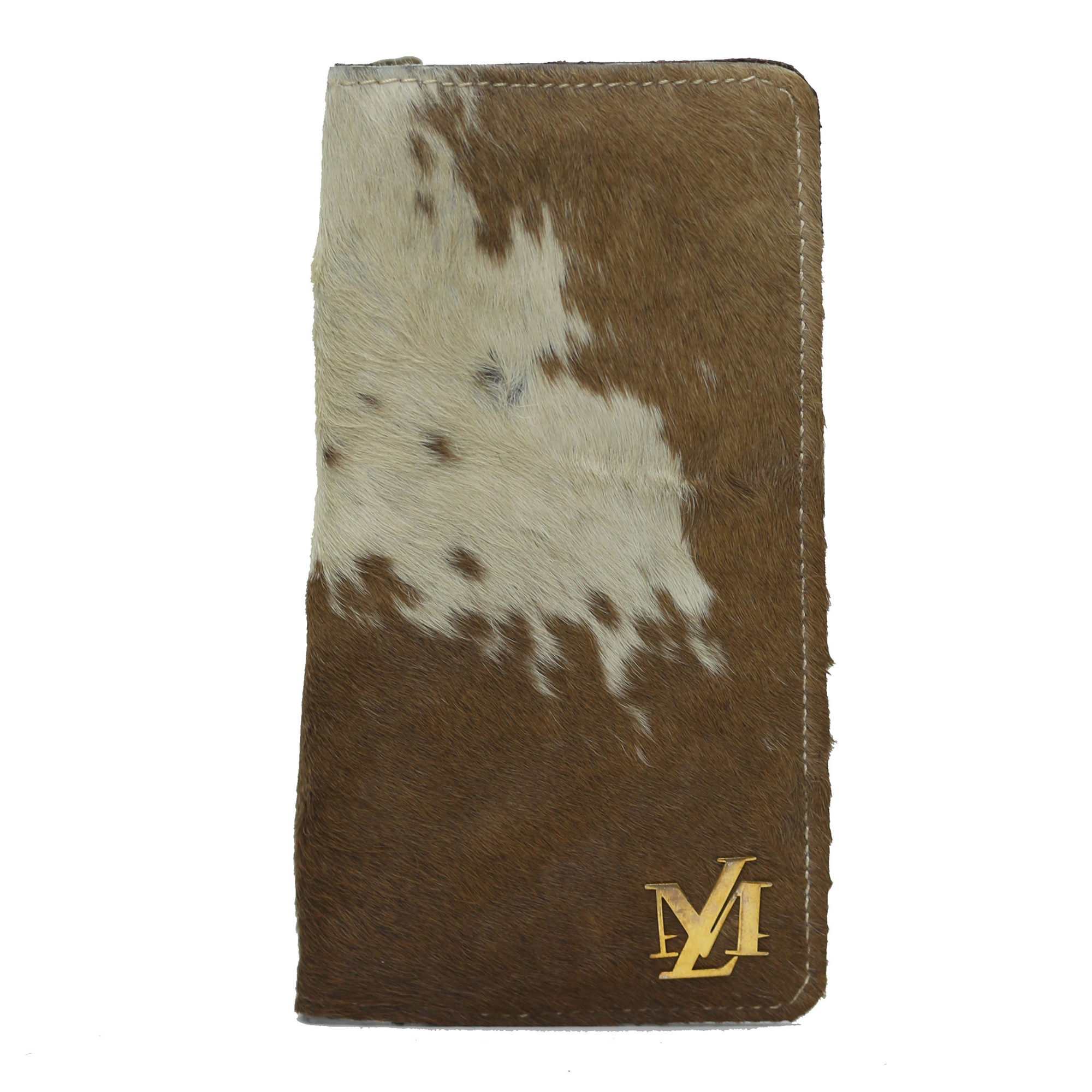 Light Brown Hair-On zipper Wallet