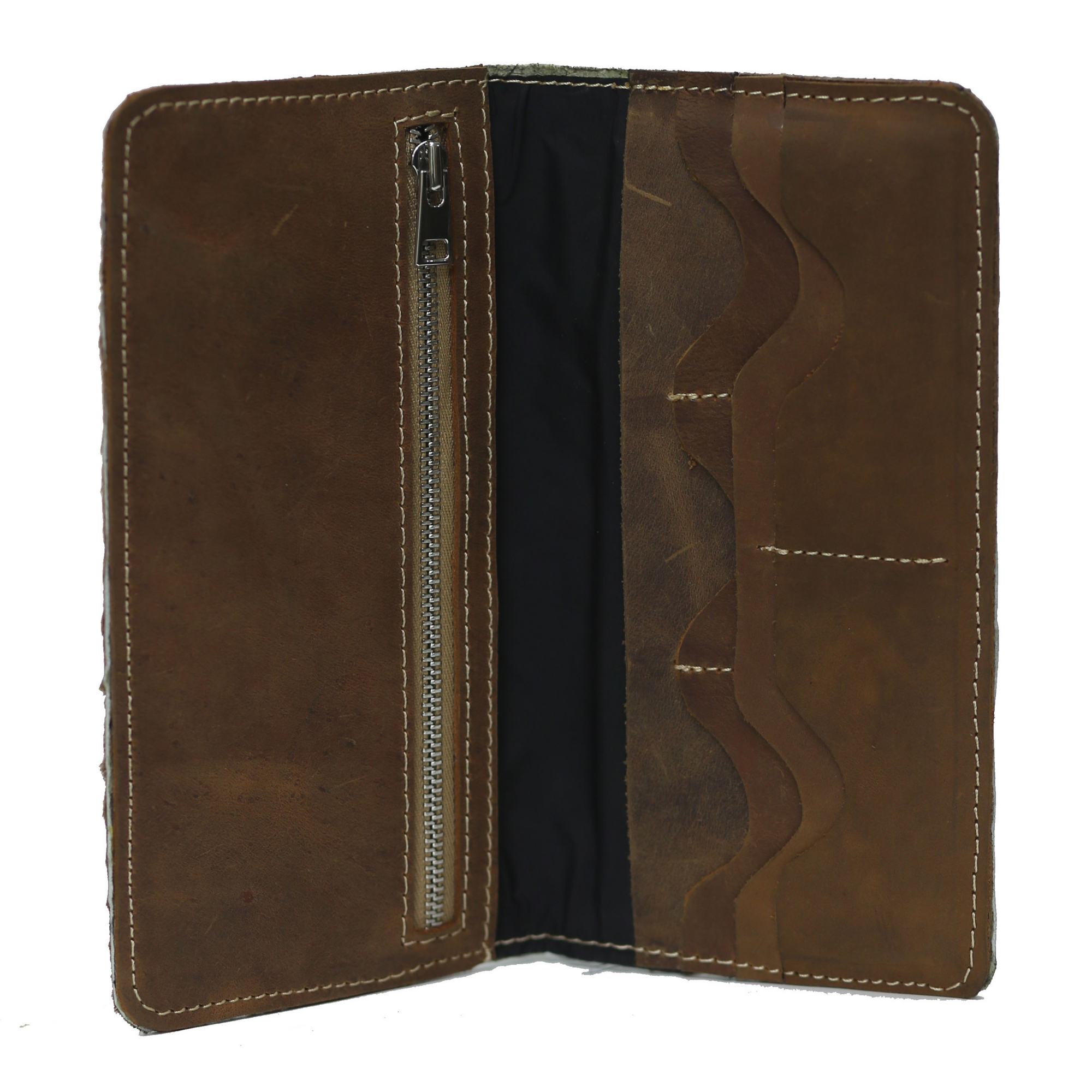 Light Brown Hair-On zipper Wallet