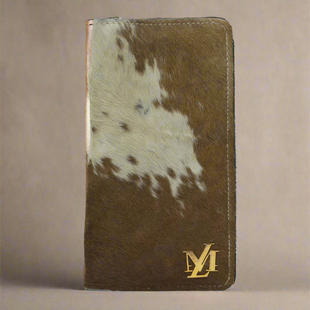 Light Brown Hair-On zipper Wallet