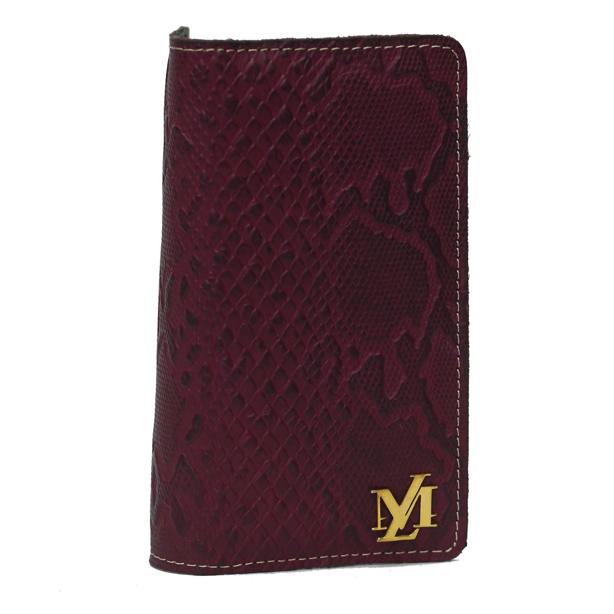 Maroon Textured zipper Wallet