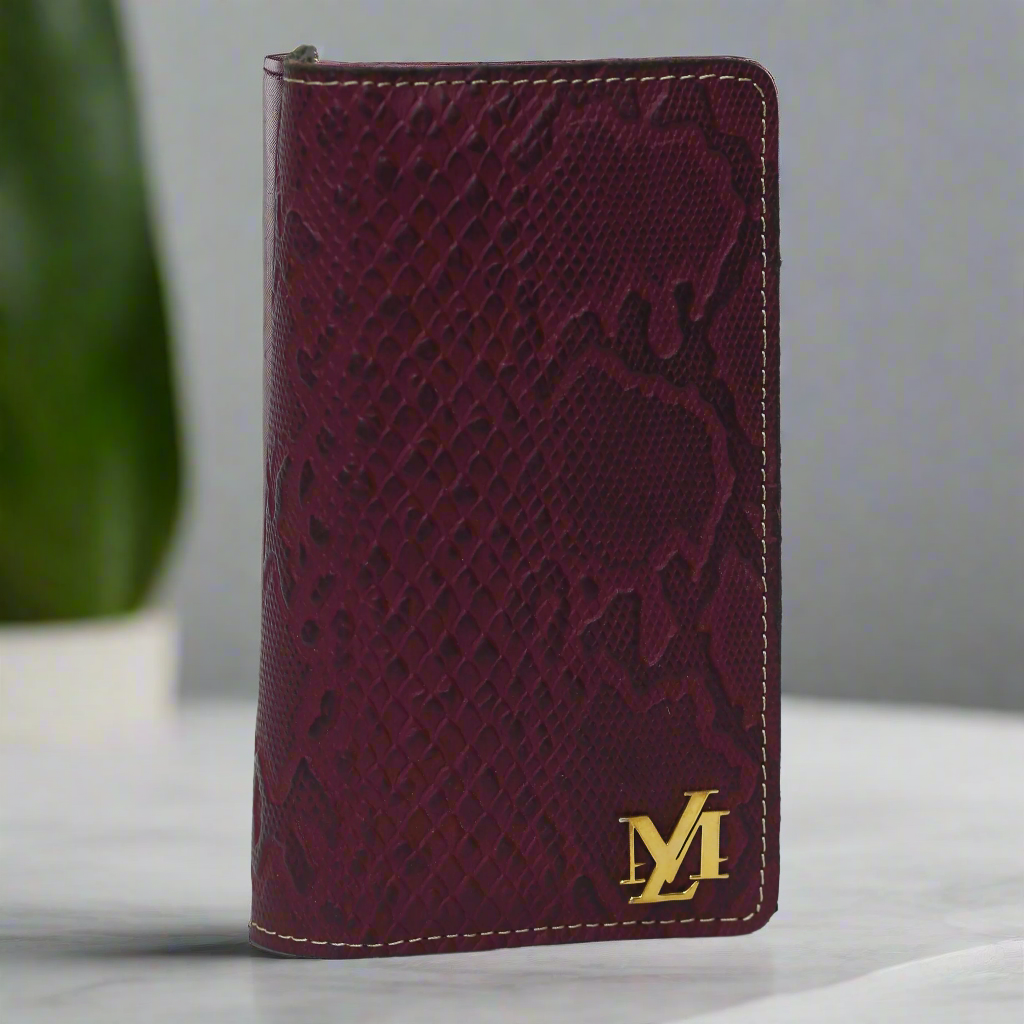 Maroon Textured zipper Wallet
