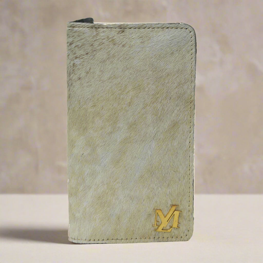 Off White Hair-On zipper Wallet