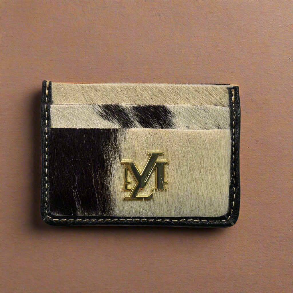 Black with white combo Hairon Card Holder