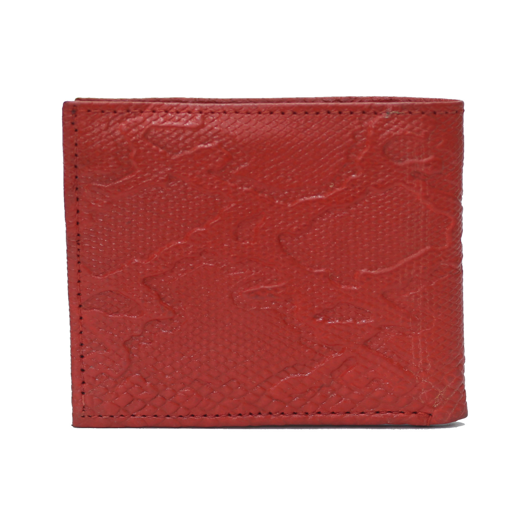 Red Python Bi-Fold Coin Pocket Plain Red