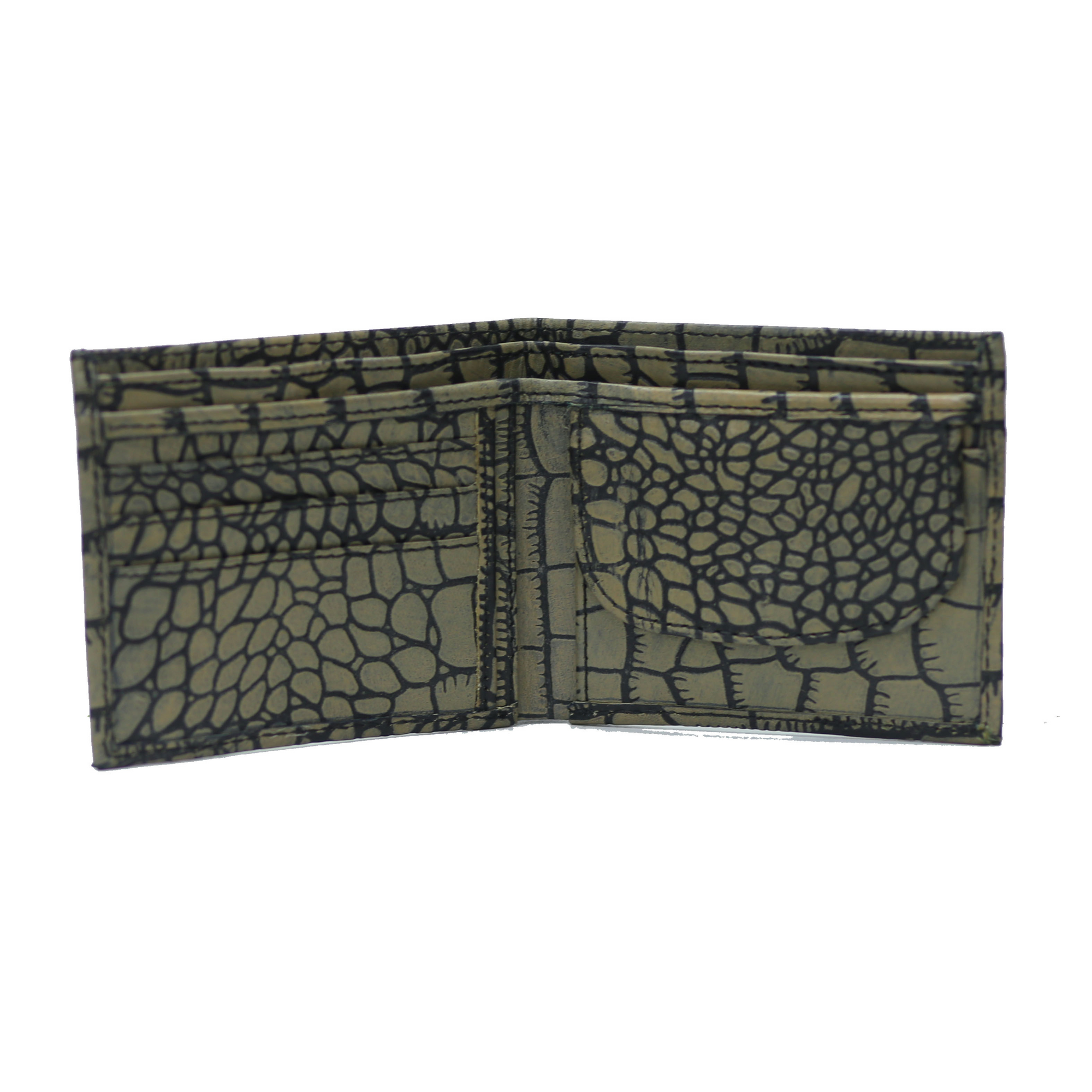 Bi-Fold Coin Pocket Ecru with black Wallet