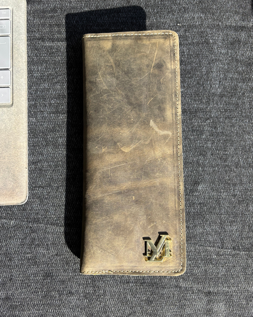 Green Cheque book + Card combo Leather wallet