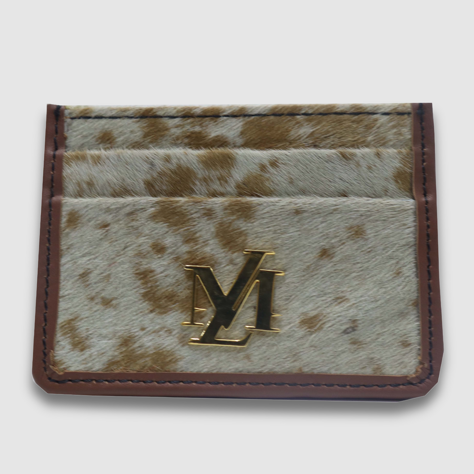 Light Brown & White Hairon Card Holder