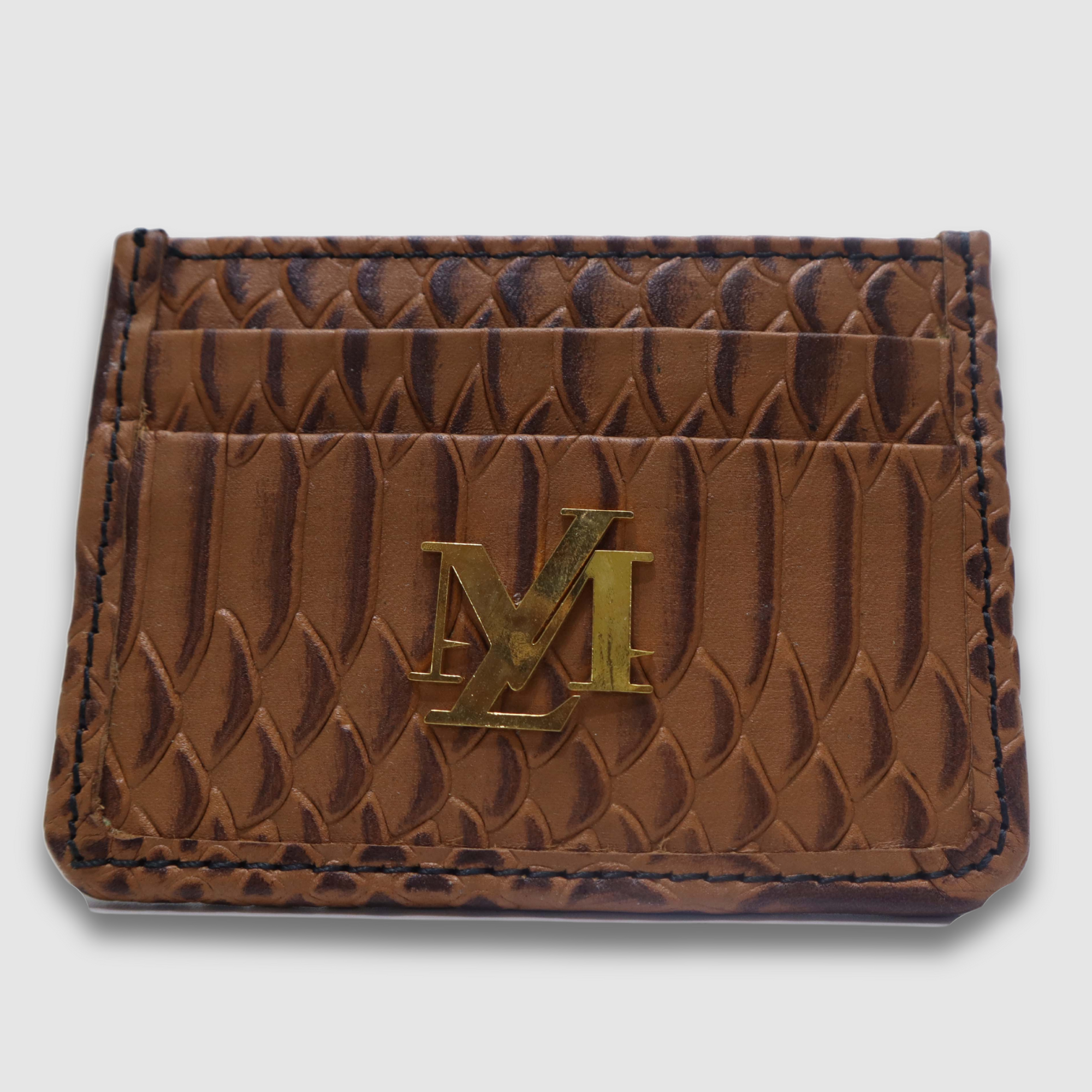 Conic with Black waxed Crocodile Card Holder