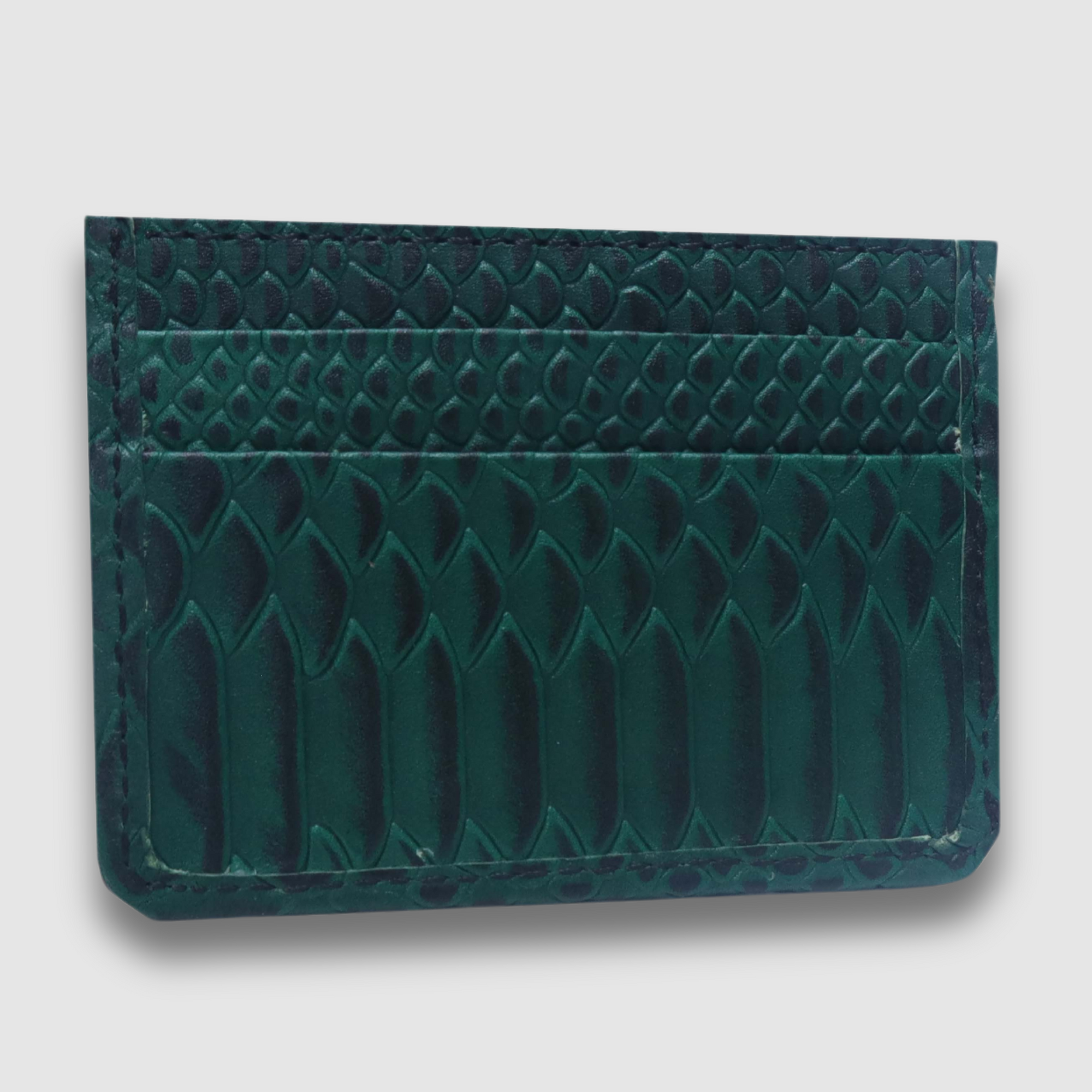 Green with Black Wax Cobra Card Holder