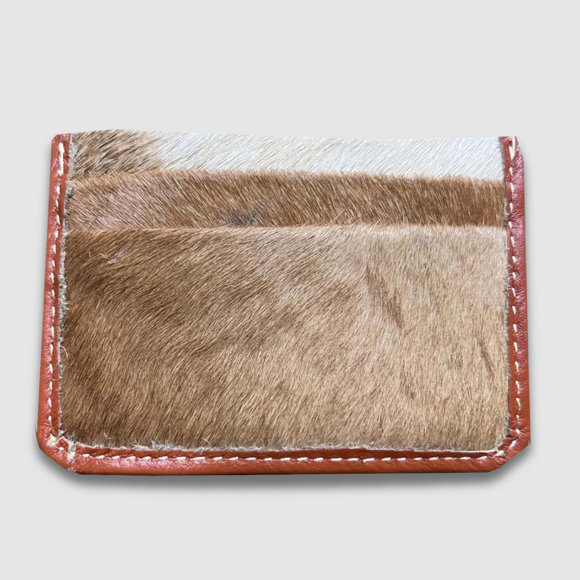 Brown with white combo Hairon Card Holder