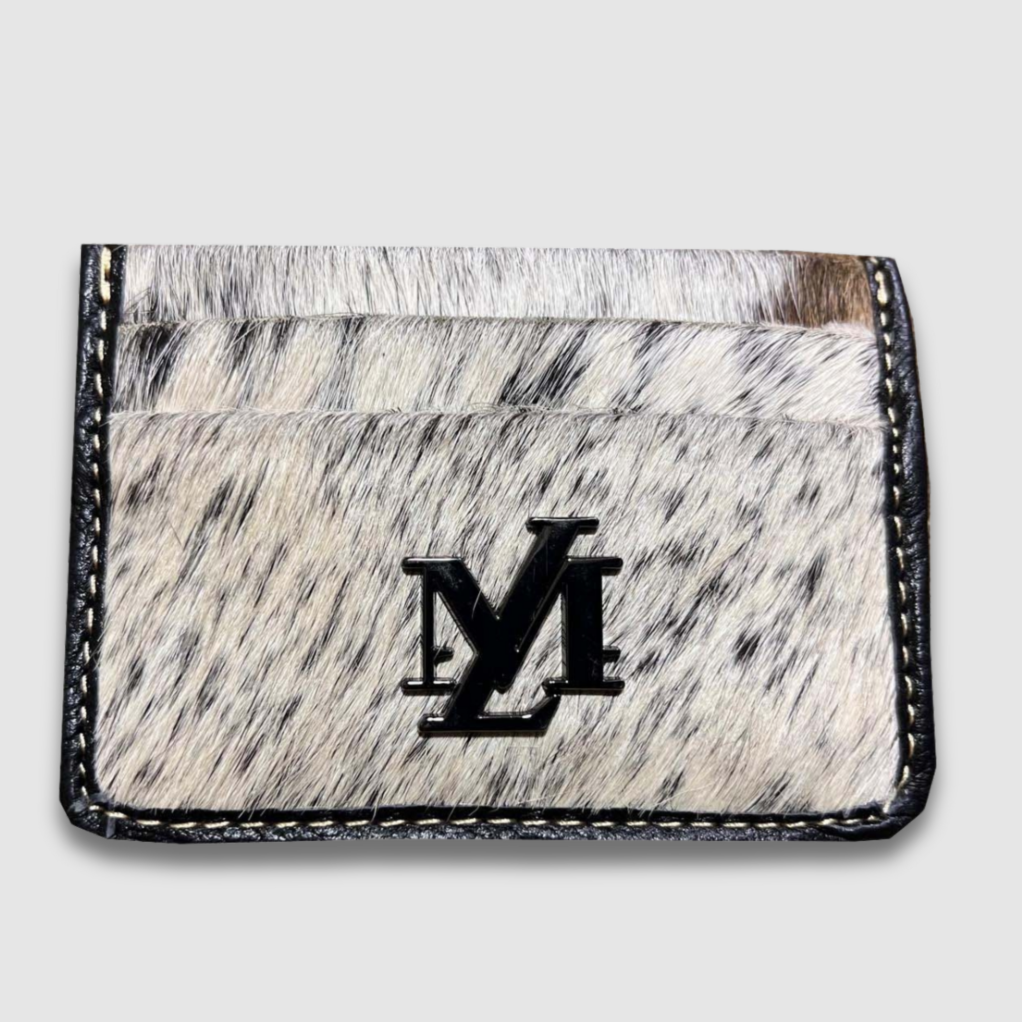 Black with white combo Hairon Card Holder