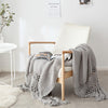 Hand-woven tassel knitted blanket