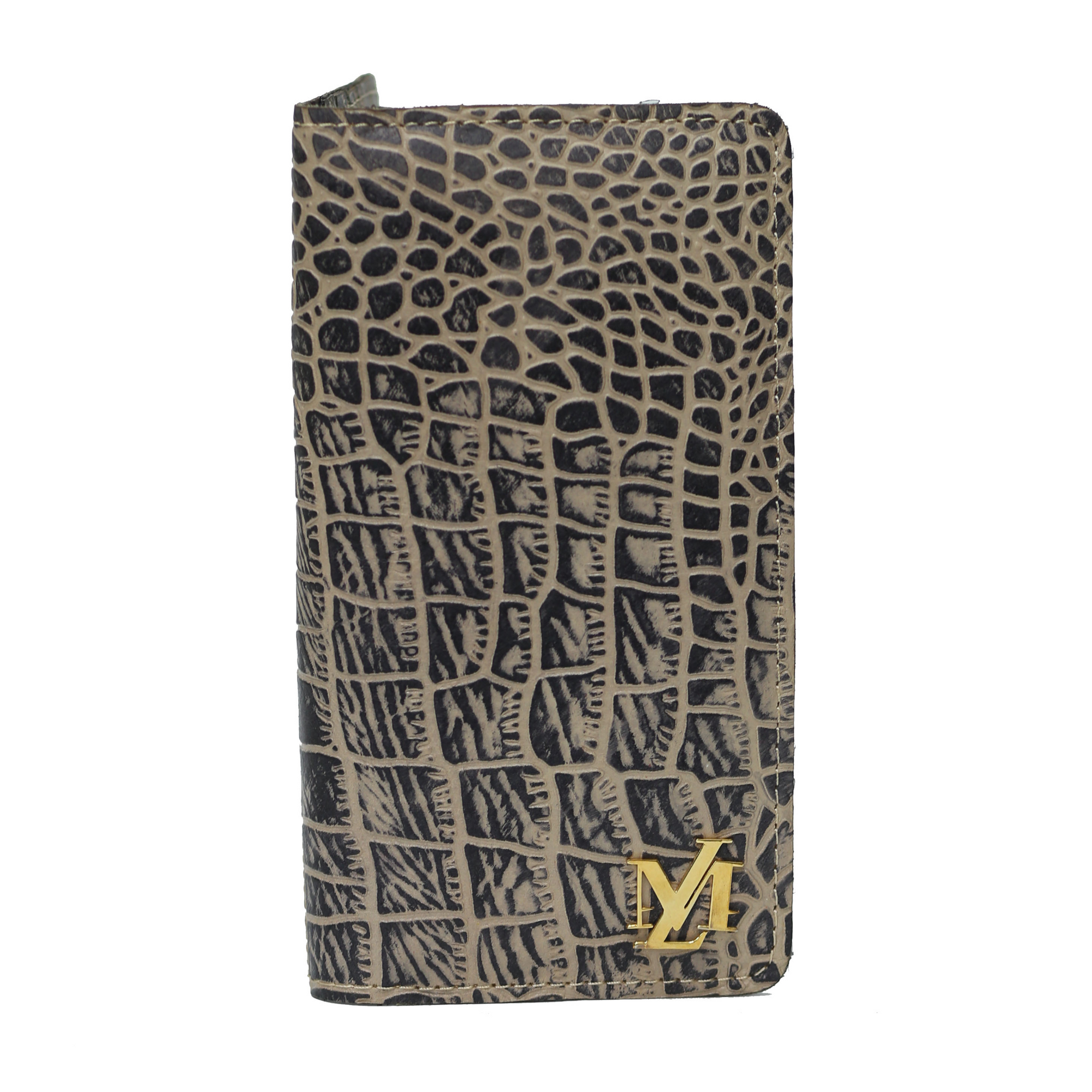 BLK Light Brown zipper Wallet