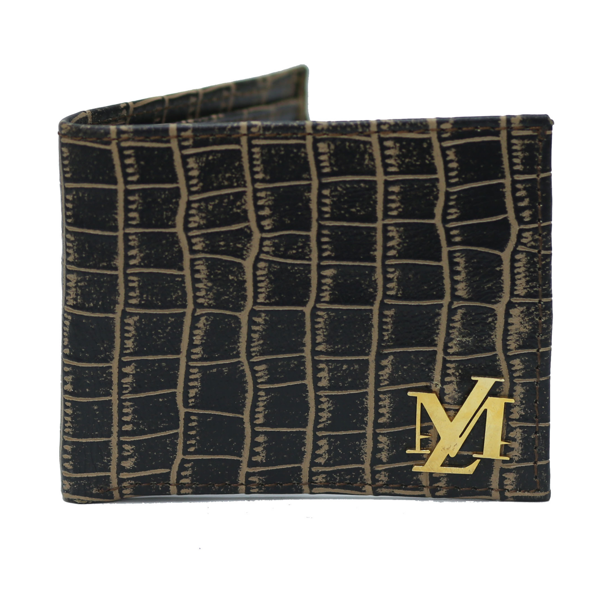 Beige and Black Combination Crocodile
