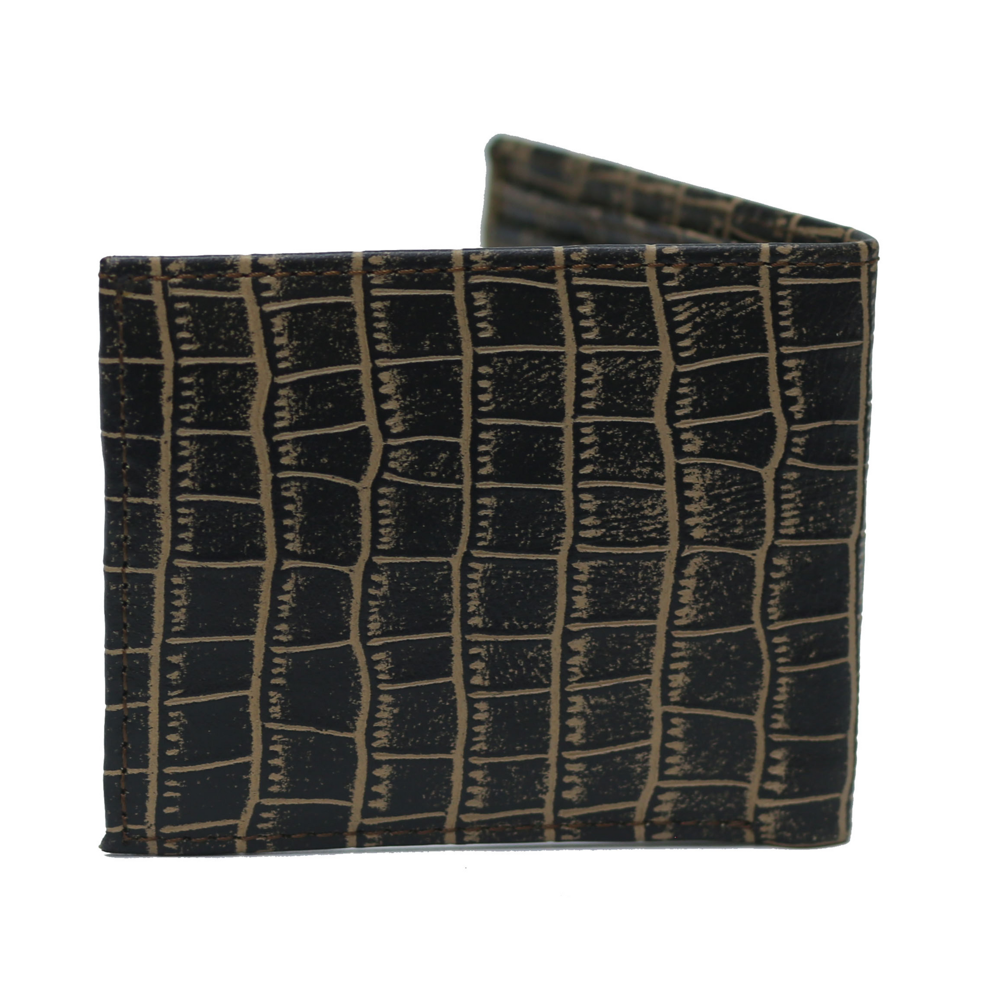 Beige and Black Combination Crocodile