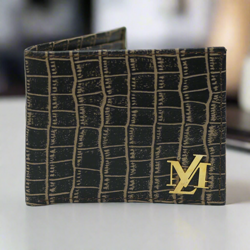 Beige and Black Combination Crocodile