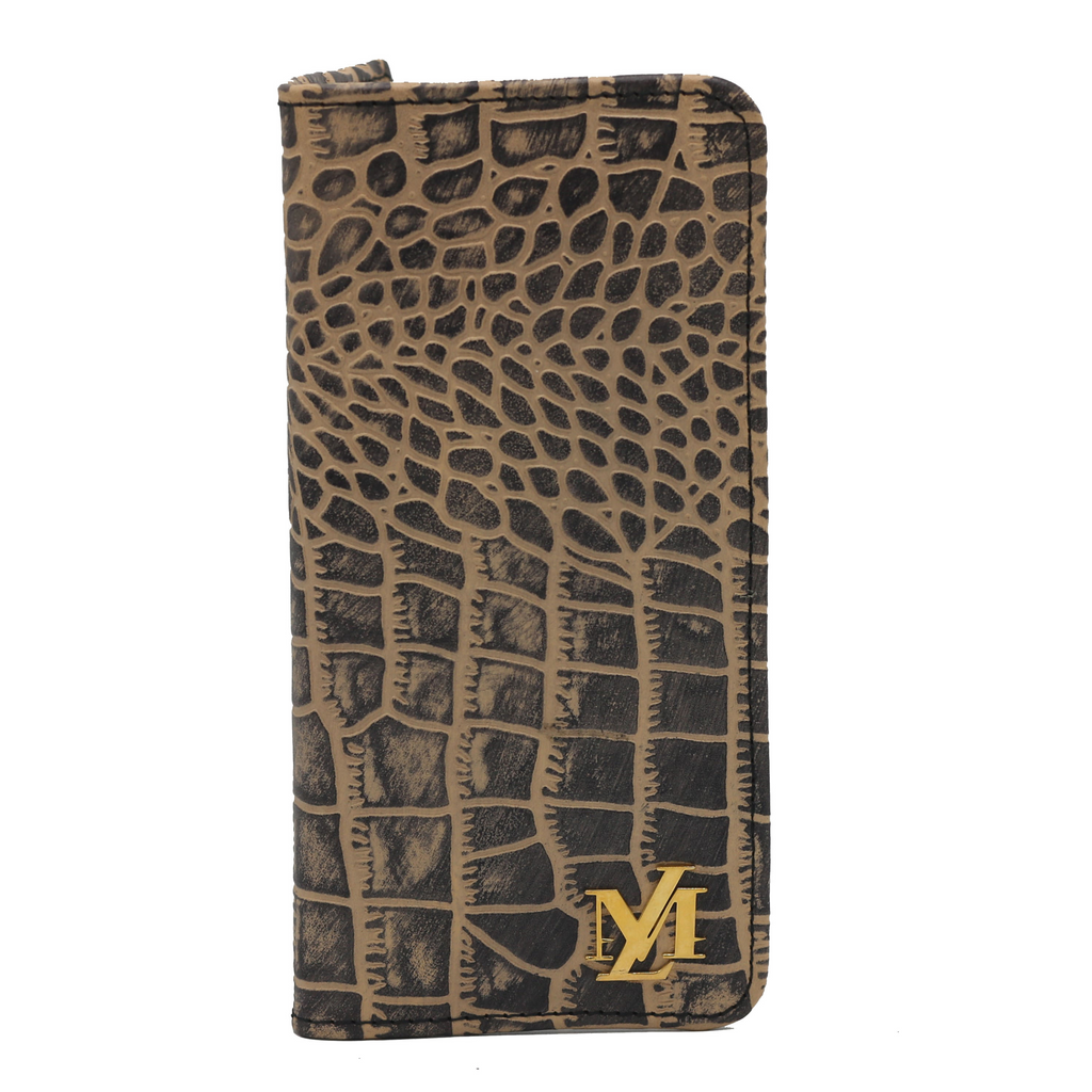 Beige and Black Waxed Crocodile