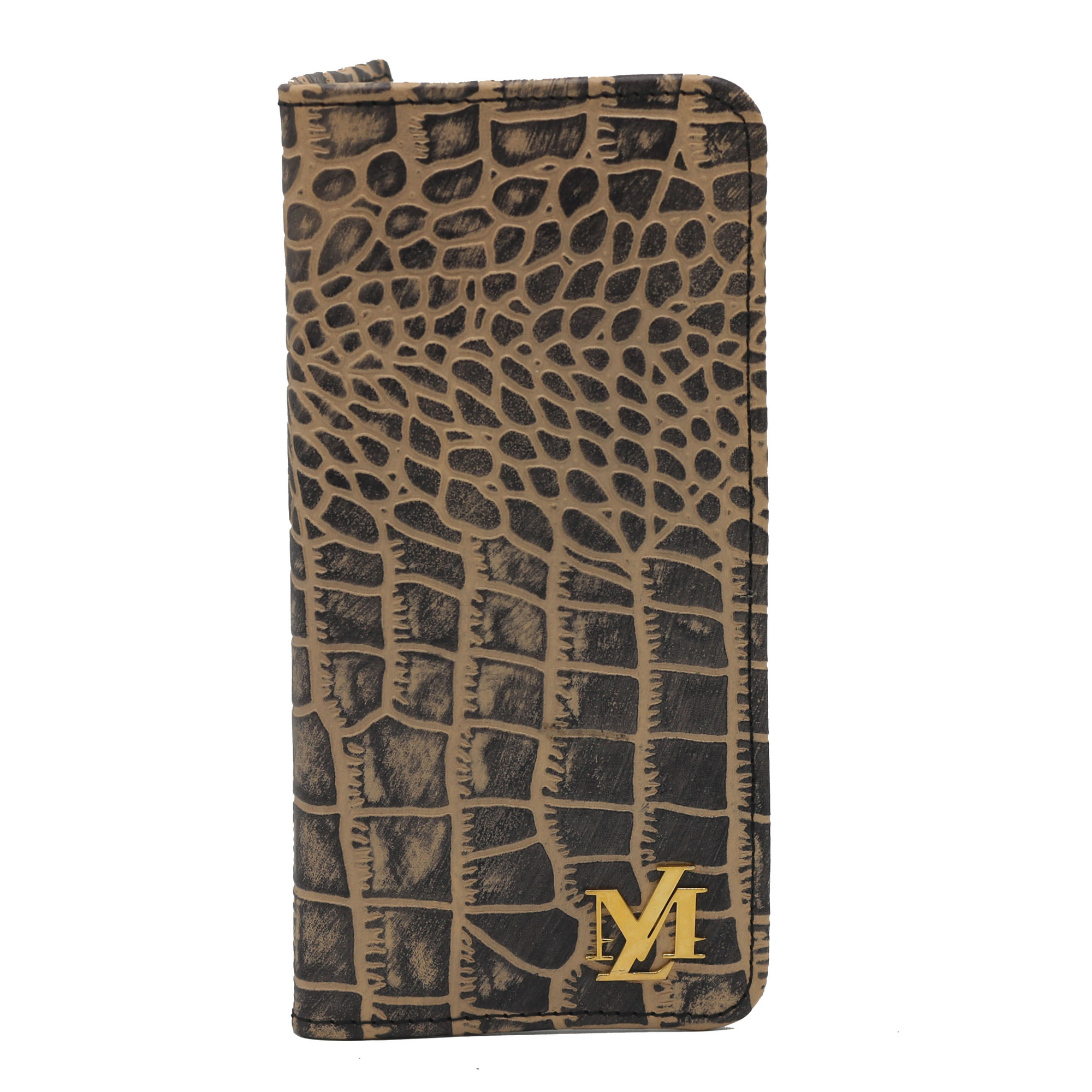 Beige and Black Waxed Crocodile