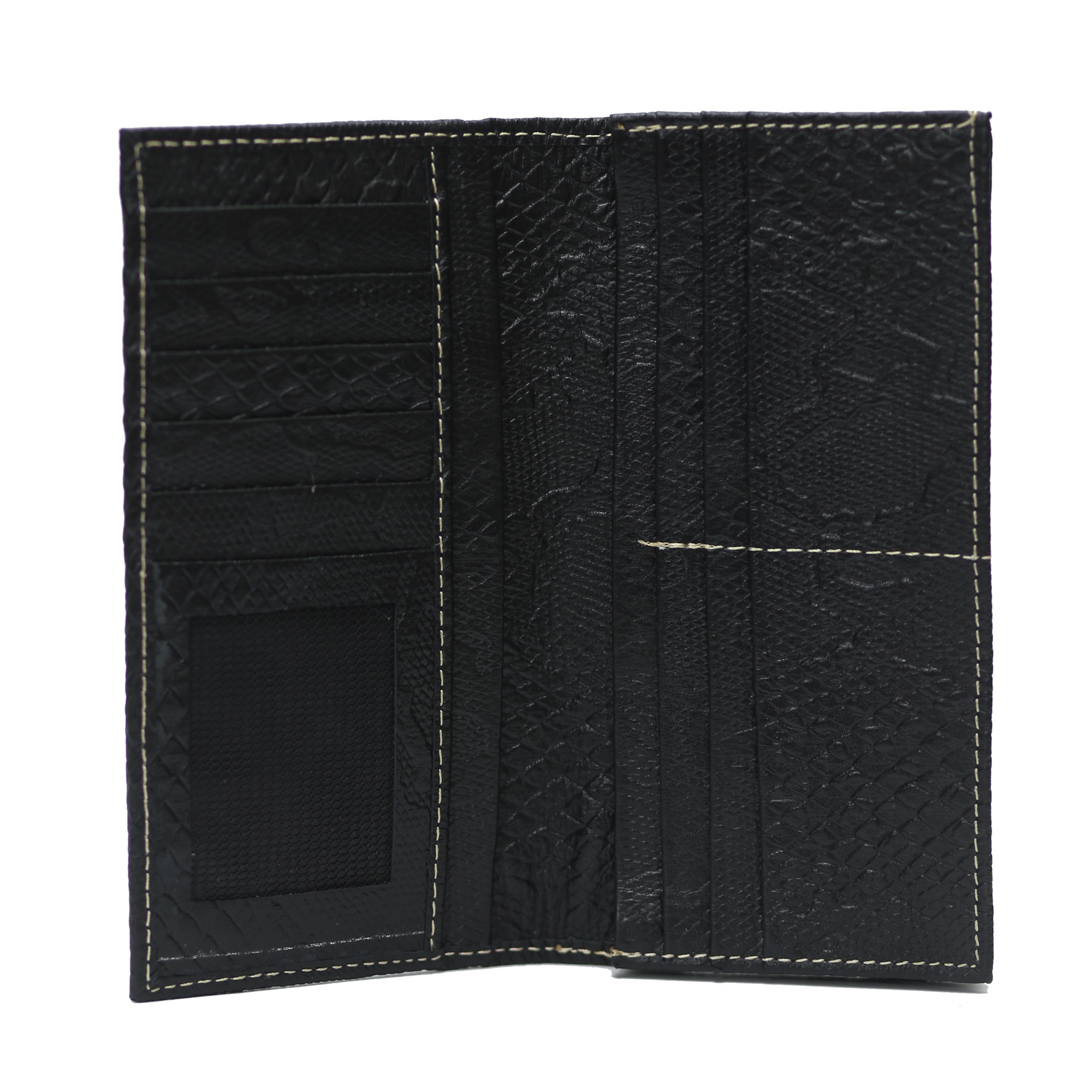 Black CROCODILE Waxed Wallet