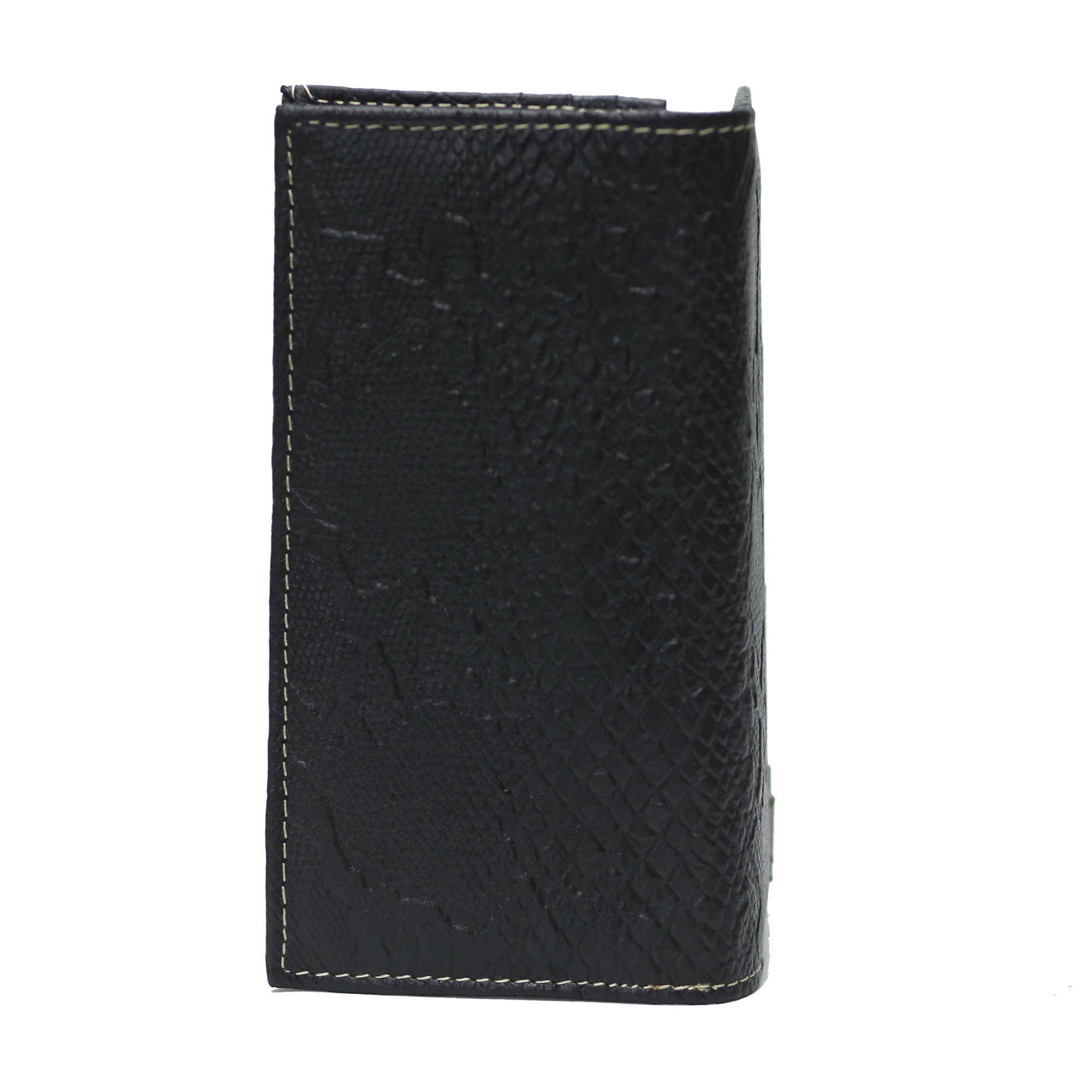 Black CROCODILE Waxed Wallet