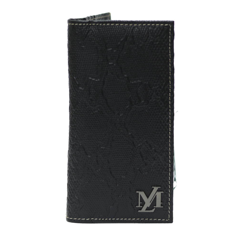 Black CROCODILE Waxed Wallet