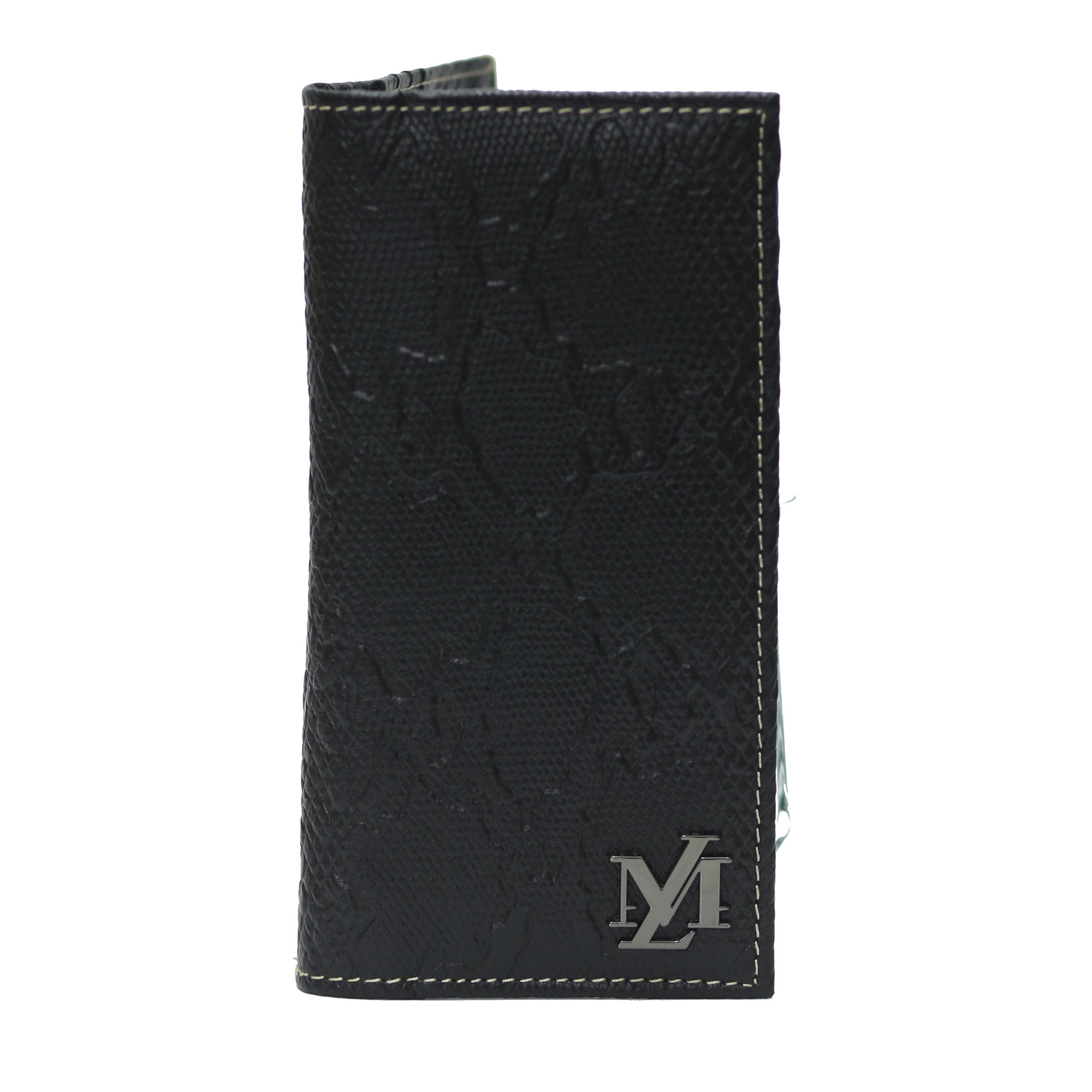 Black CROCODILE Waxed Wallet