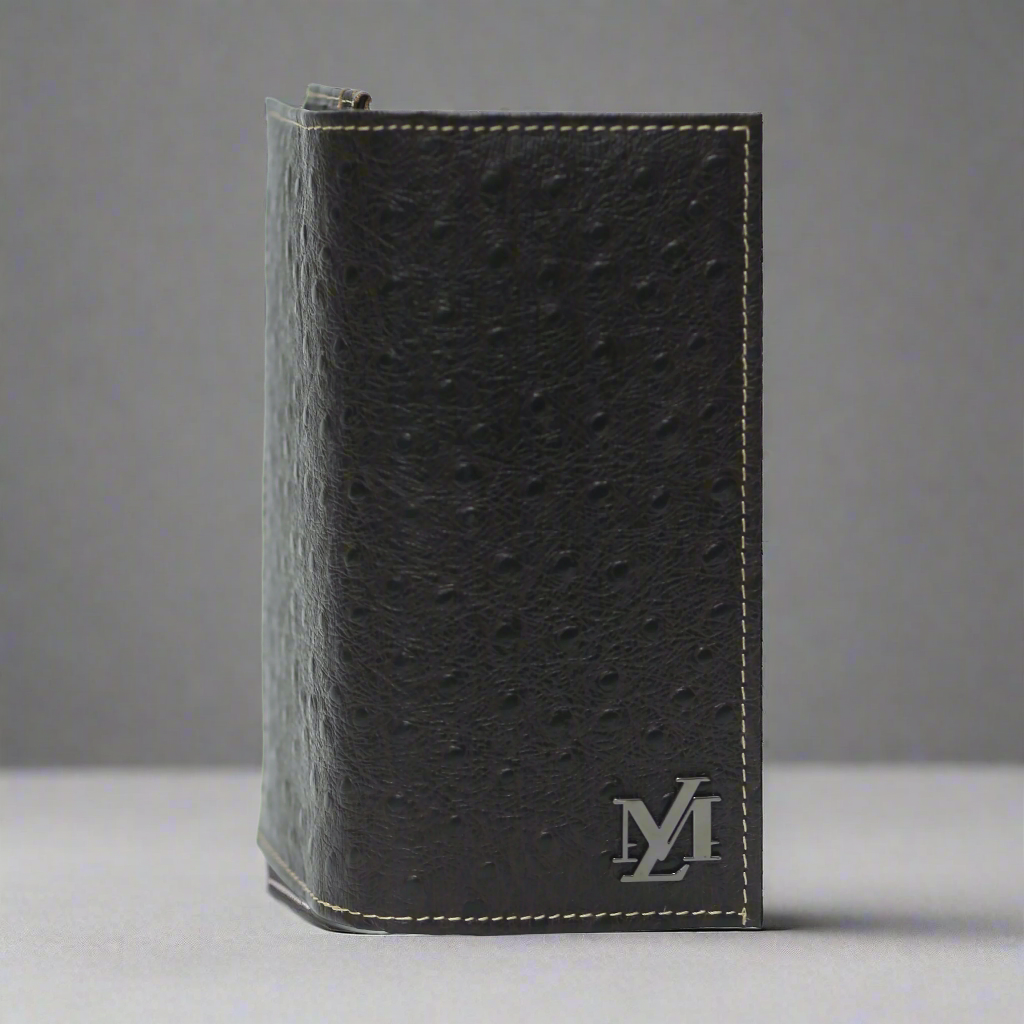 Black dots leather Waxed Wallet
