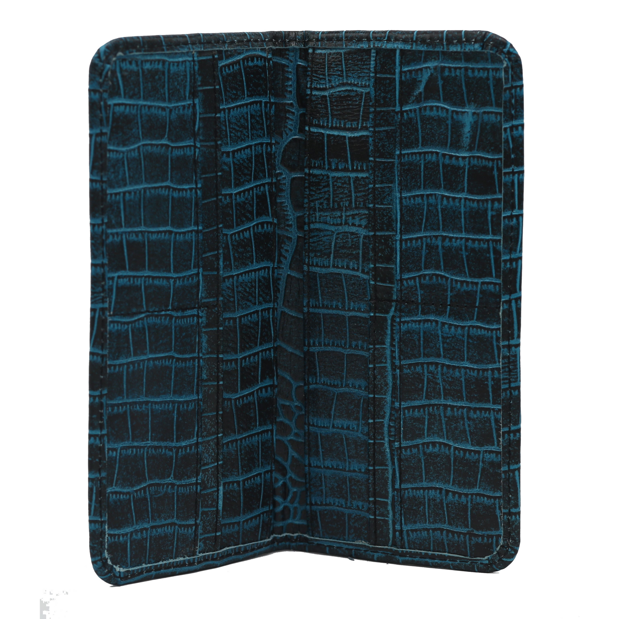 Blue Dianne Waxed Crocodile Wallet