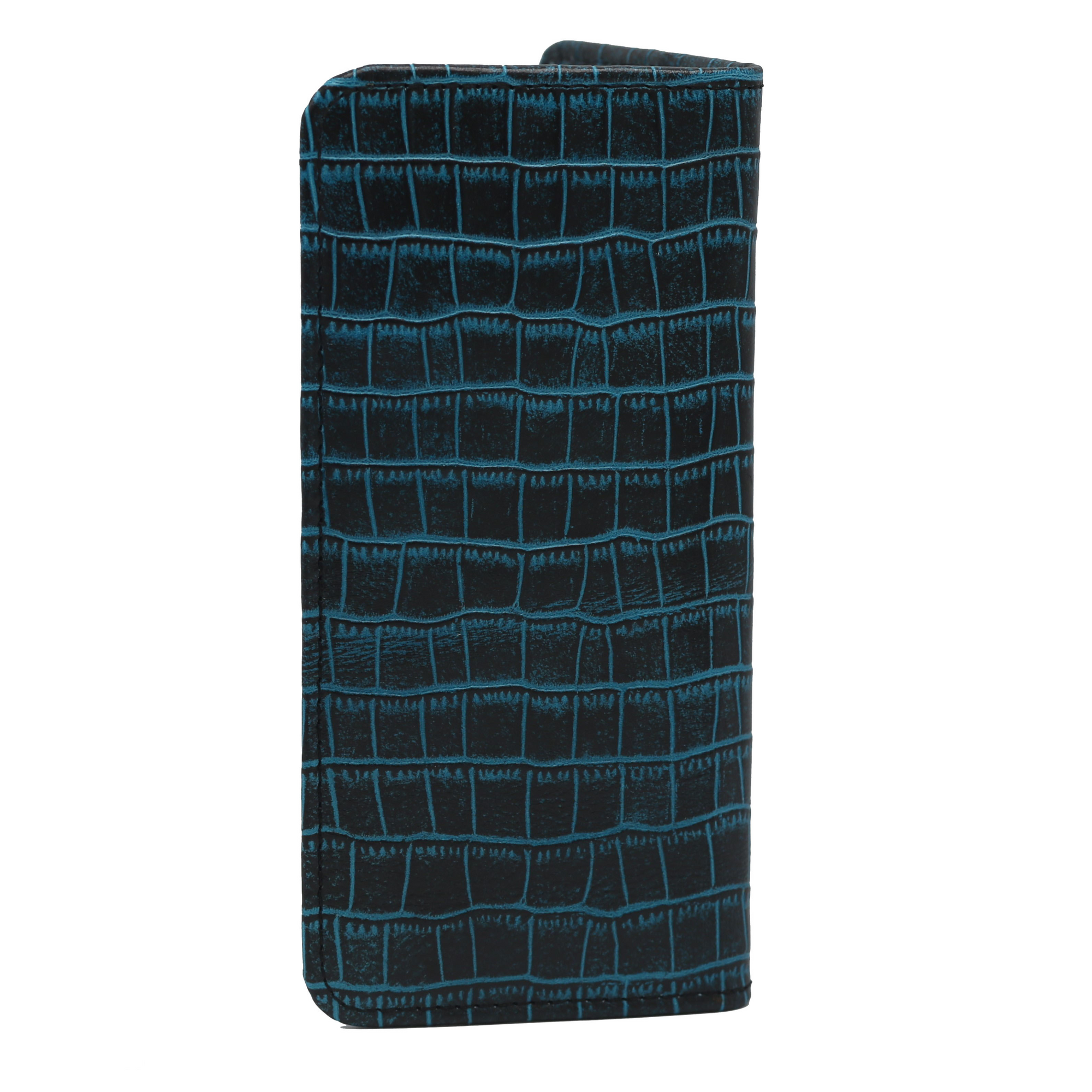 Blue Dianne Waxed Crocodile Wallet