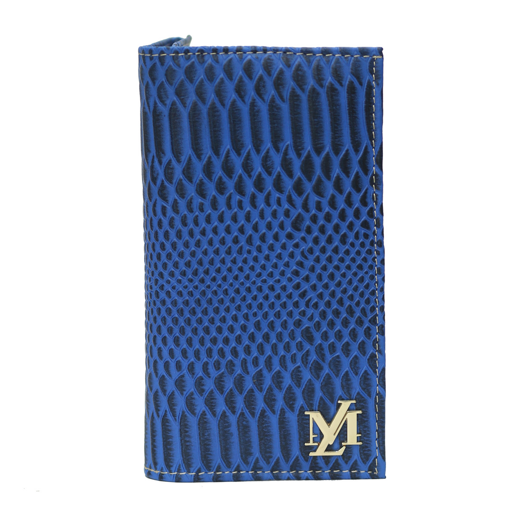 Blue textured Waxed Wallet