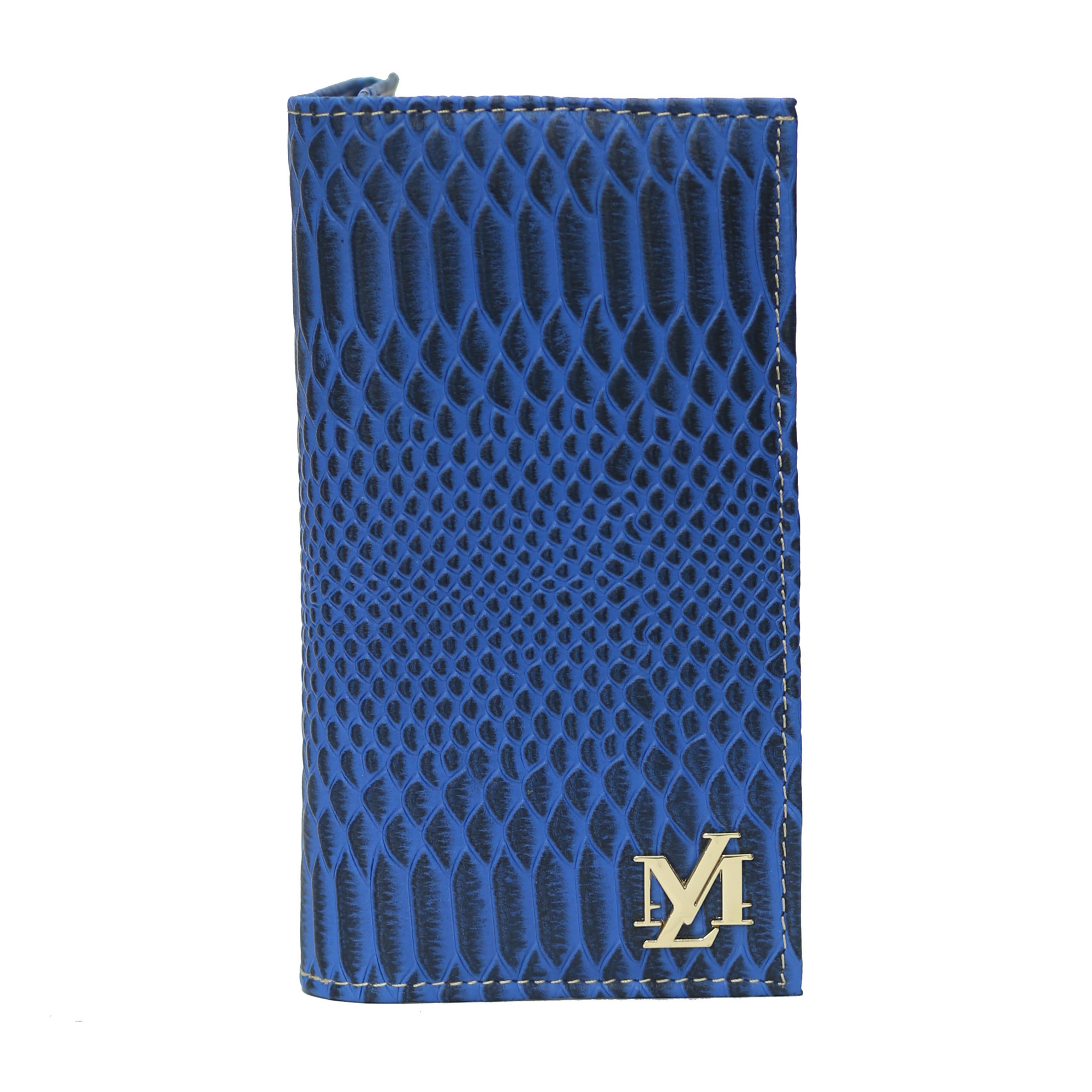Blue textured Waxed Wallet