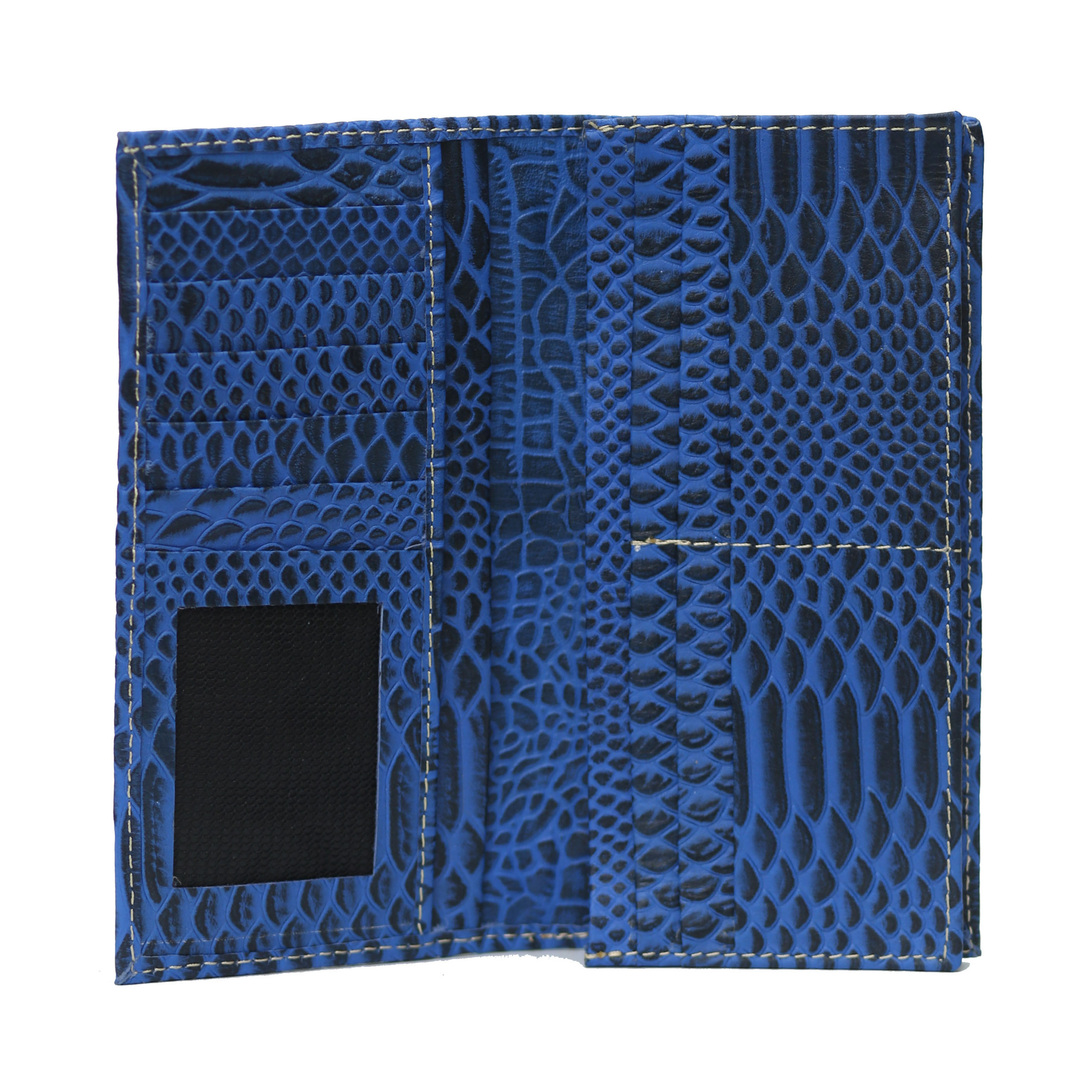 Blue textured Waxed Wallet