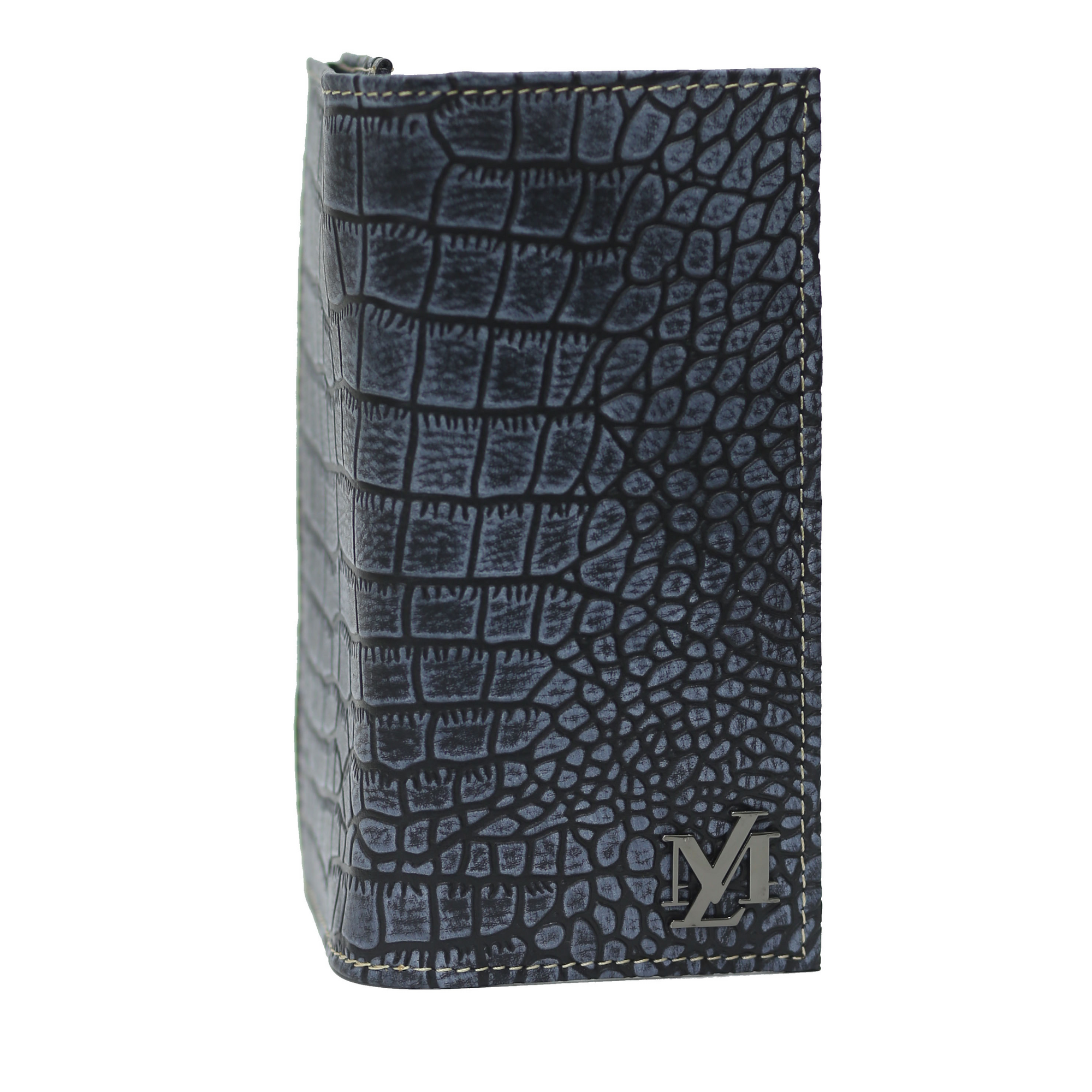 Bright Grey Black Waxed Wallet