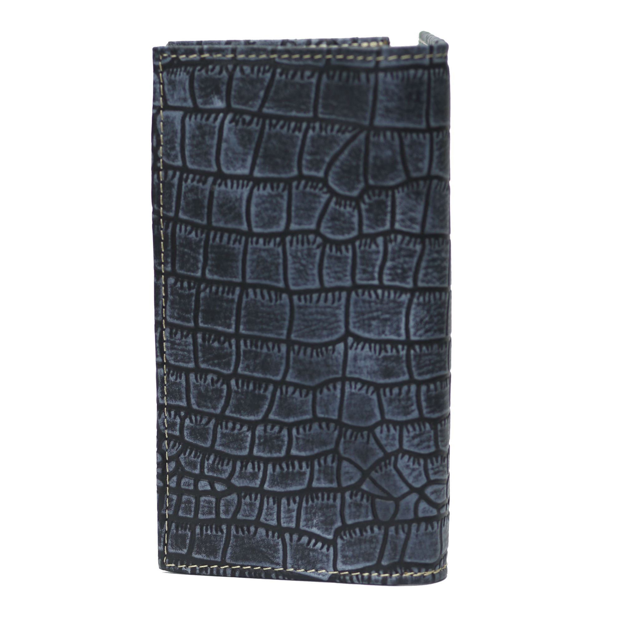 Bright Grey Black Waxed Wallet