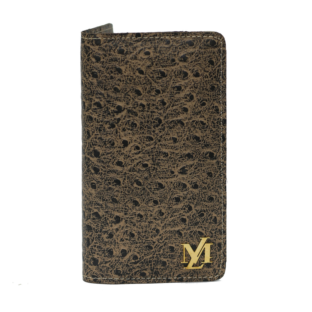 Brown Black dots zipper Wallet