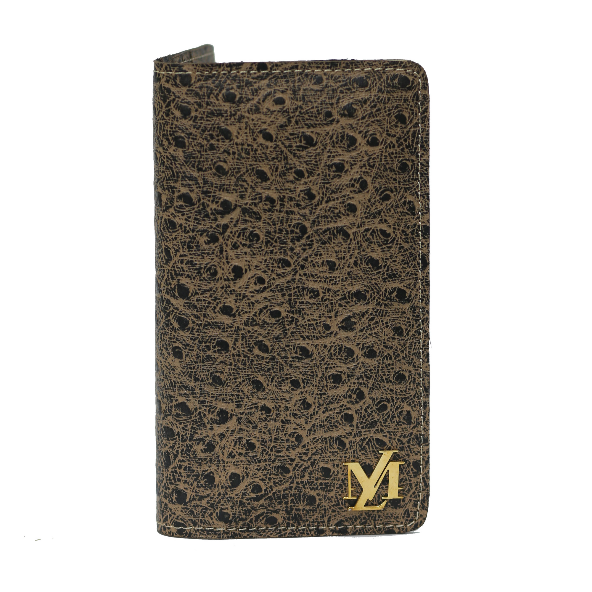 Brown Black dots zipper Wallet