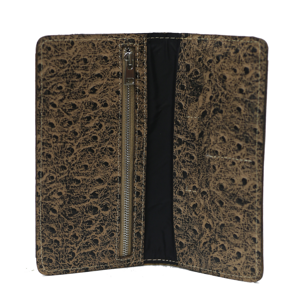Brown Black dots zipper Wallet