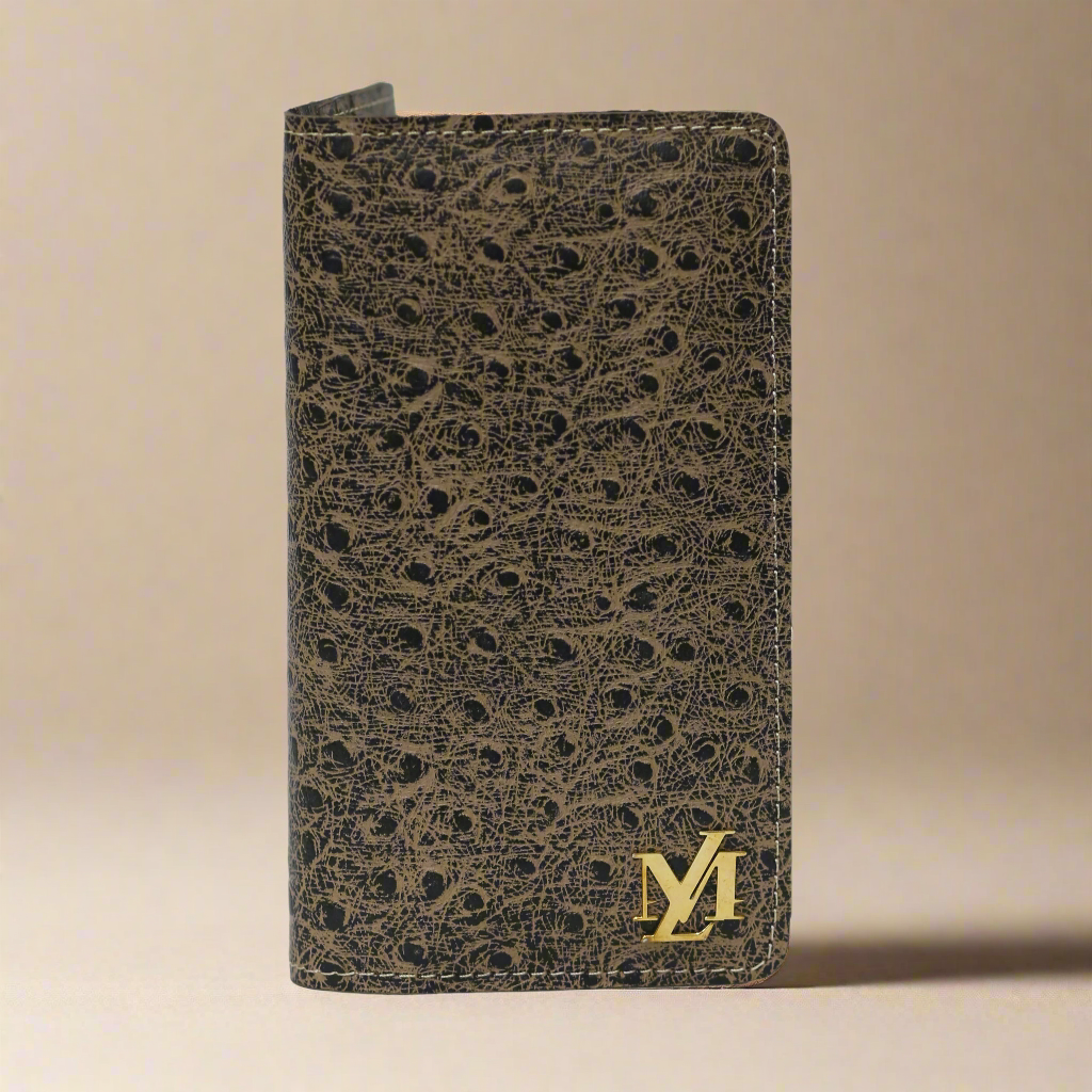 Brown Black dots zipper Wallet