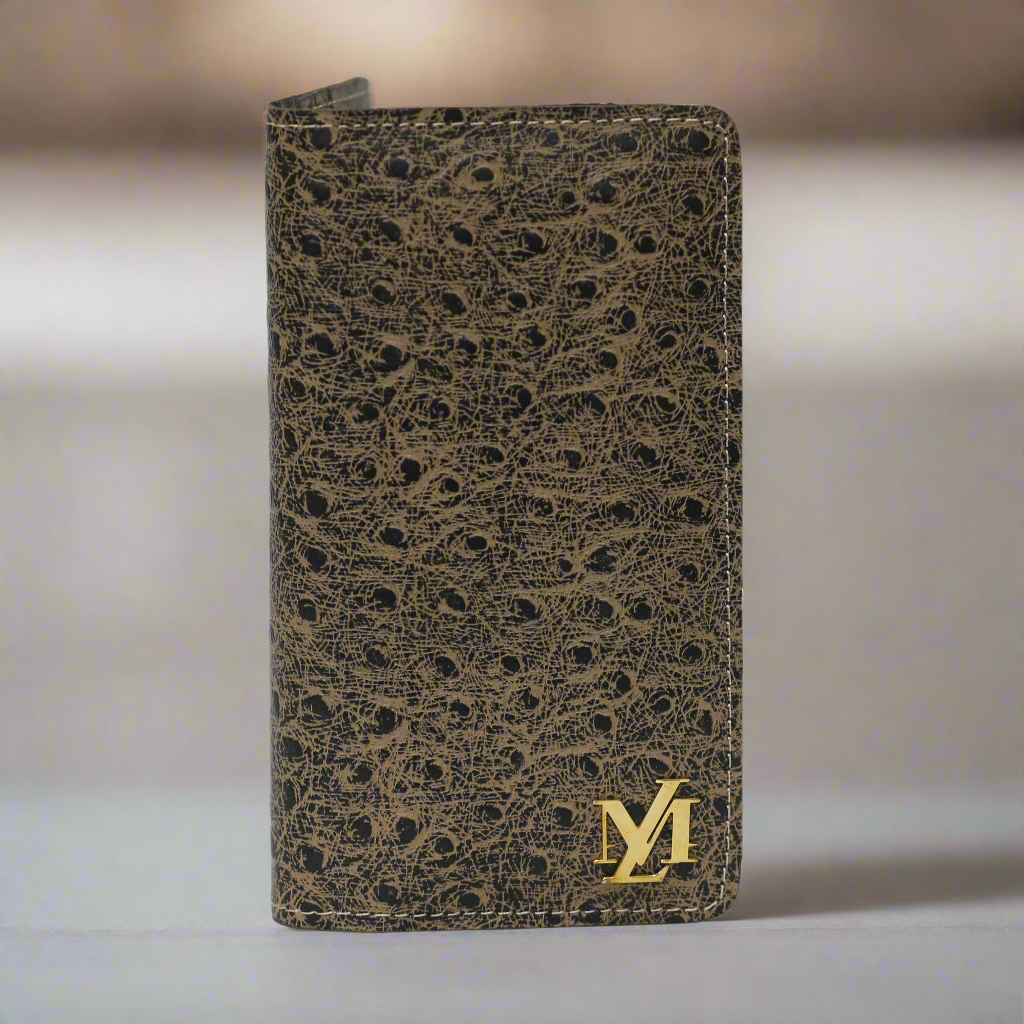 Brown Black dots zipper Wallet